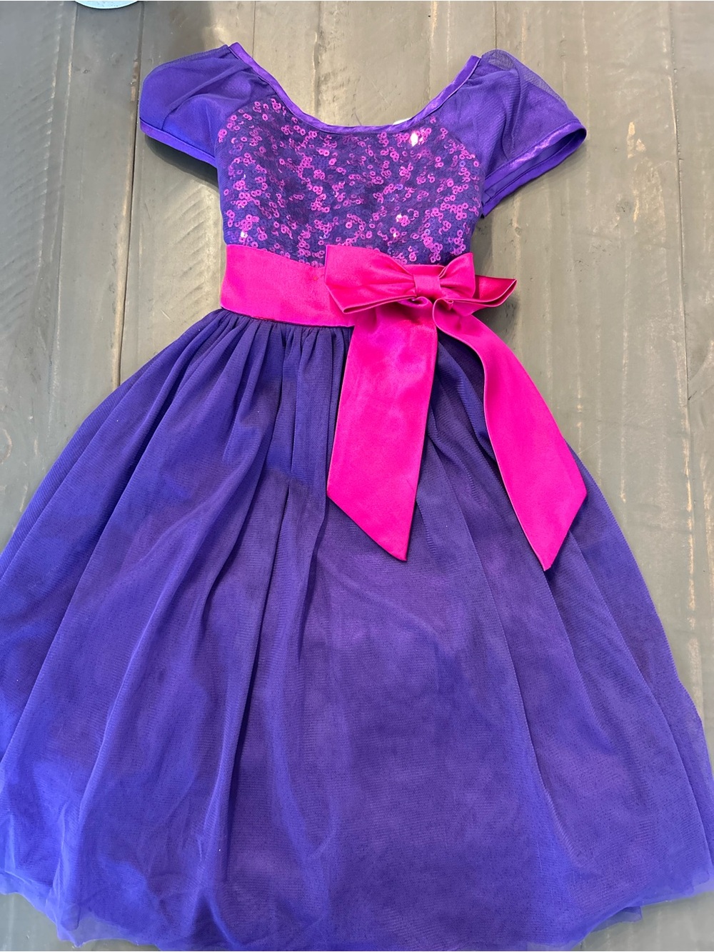 Jona Michelle Purple Dress with Pink Sash